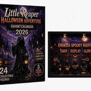 Close-up of Halloween advent calendar with 24 spooky figures and 2026 countdown box