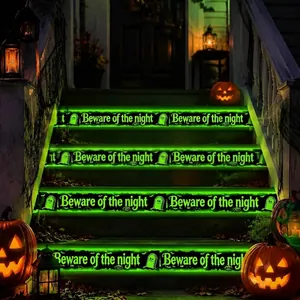 Cinta de advertencia de Halloween que brilla en la oscuridad para escalones del jardín