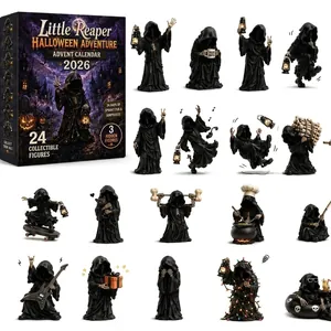 Detailed view of the 2026 Halloween Advent Calendar box and 24 miniature reaper figures