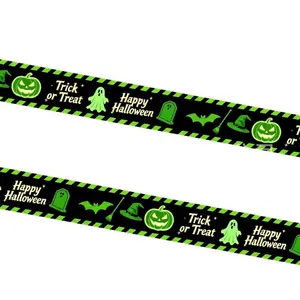 Cinta de advertencia Halloween de PVC fluorescente para decoración de fiestas DIY