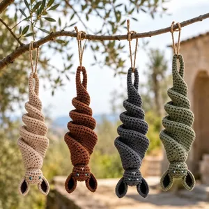 Handmade crochet bat wind spinner hanging ornaments for outdoor Halloween decor