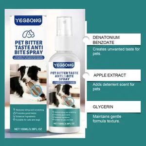 Detailed breakdown of YEGBONG pet bitter anti-chew spray ingredients and benefits