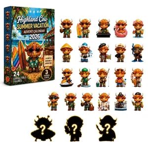 Calendario dell'Avvento 2026 Highland Cow Summer con 24 statuette da collezione