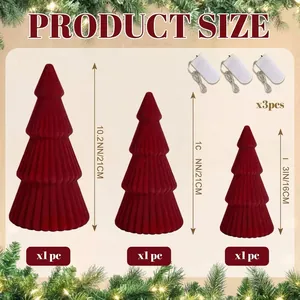 Umfassende Größentabelle für rote gestufte Weihnachtsbaum-Tischdeko für Partys