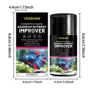 YEGBONG Aquarium Nährstoffverbesserer mit detaillierten Maßen für Box und 30g Flasche