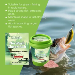 Detailansicht von Kriath No-Wash Fischköderpulver für schnelles Fließwasserfischen.