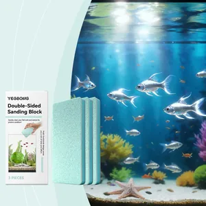 YEGBONG Doppelseitiger Schleifblock Multifunktionaler Aquarium Reinigungsschwamm Wiederverwendbares Entkalkungswerkzeug 3 Stück