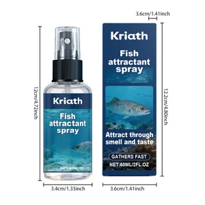 60ml Kriath Fisch-Lockstoff Spray-Flasche und Verpackung Maße 12cm x 3,4cm