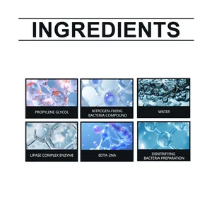 Detailed ingredient list for aquarium cleaner showing active biological compounds