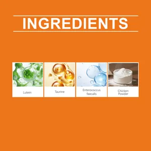 Detailed ingredient list for dog tear stain supplement featuring lutein and taurine