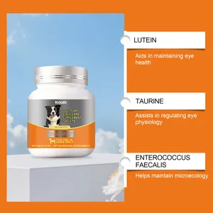 Kriath dog tear stain supplement detail showing ingredients like lutein and taurine