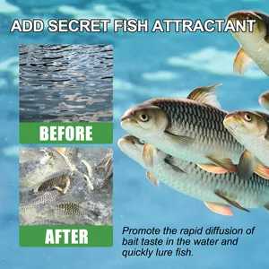 Comparaison montrant des bancs de poissons après ajout d'un attractif secret