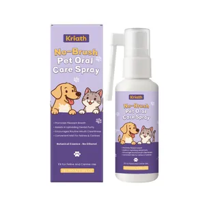 Kriath Mondverzorgingsspray Voor Huisdieren Voor Honden En Katten Tandenpoetsen Zonder Borstelen Frisse Adem Plantenextract Alcoholvrij