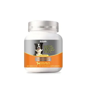 Kriath dog tear stain care supplement tablets for canine eye health and hygiene