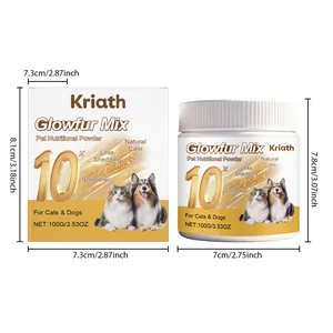 Dimensions and packaging details of Kriath Glowfur Mix pet nutritional powder 100g