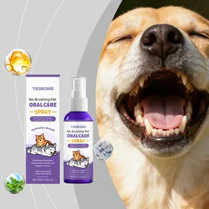 YEGBONG Pet Oral Care Spray for Dogs and Cats Breath Freshener 50ml Bottle and Box