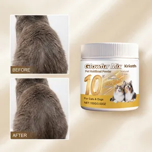 Pet fur improvement comparison with Kriath nutritional powder for cats and dogs