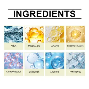 Macro ingredient detail view of pet paw care cream showing aqua and mineral oil