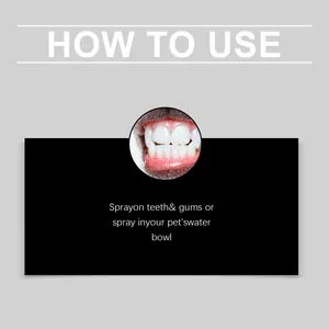 How to use dog dental spray by spraying on teeth or adding to the pet's water bowl