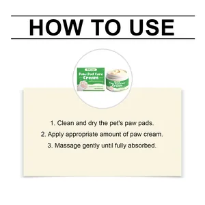 Instruction guide on how to use EelJoy pet paw pad care cream for moisturizing