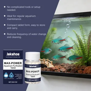 Jakehoe MAX-POWER Aquarium-Reinigungstabletten für die regelmäßige Wasserpflege und Reinigung