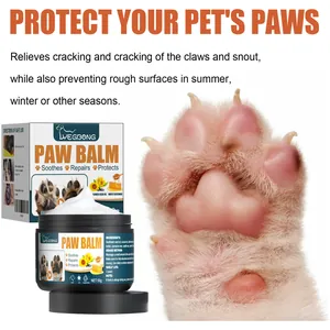 Natural moisturizing pet paw balm for cats and dogs to protect and repair dry pads