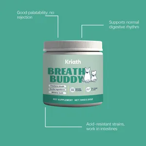Detail of Kriath Breath Buddy pet dental powder for dog and cat oral hygiene care