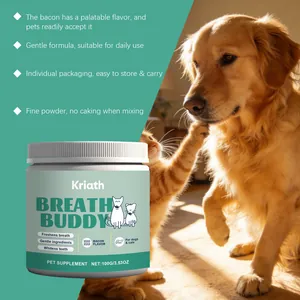 Detailed features of Kriath bacon-flavored pet teeth cleaning powder for dogs and cats