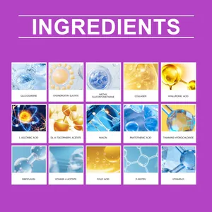 Macro ingredient chart for dog joint care supplement including glucosamine and collagen
