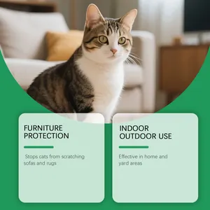 Grafik für Katzenabwehrspray zur Anwendung im Innen- und Außenbereich zum Schutz von Möbeln