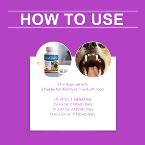 Kriath dog joint supplement tablets dosage chart and usage instructions for daily pet care