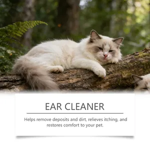 Detailed info on pet ear cleaner helps remove dirt and relieves itching for cats.