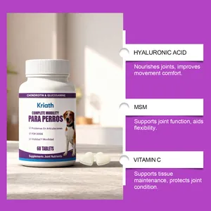 Kriath dog joint supplement tablets with Hyaluronic Acid and MSM for mobility.
