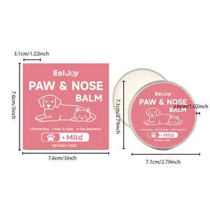 Vue détaillée des dimensions de l'emballage du baume pour pattes et truffe EelJoy