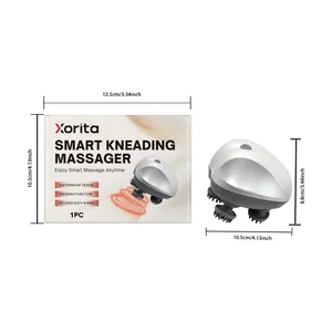 Präzise Abmessungen des Xorita Massagegeräts und seiner Verkaufsverpackung hier.
