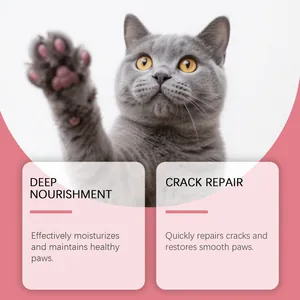 Vue détaillée des bienfaits du baume nourrissant pour les pattes des chats et des chiens