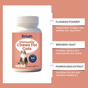Kriath cat immunity chews detail showing flaxseed powder and brewer's yeast ingredients