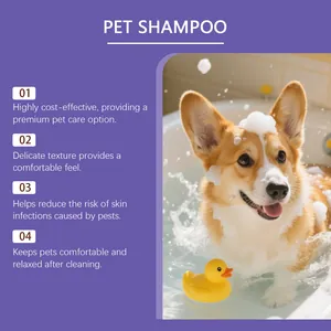 Detailansicht der Vorteile von Tiershampoo mit einem badenden Corgi in einer Wanne.