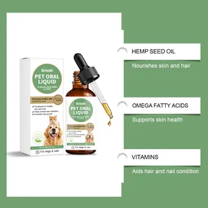 Gocce Kriath per la cura di pelle e pelo degli animali con olio di canapa e vitamine per cani