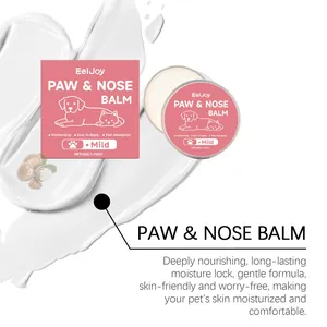Baume nourrissant pour pattes et truffe d'animaux en boîte rose pour hydrater chiens et chats.