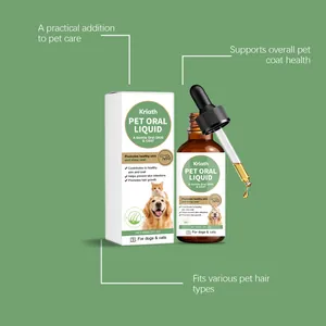 Dettaglio del liquido per animali Kriath con contagocce per la cura del pelo