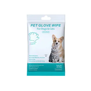 Toallitas Guante De Limpieza Sin Agua Para Mascotas Desechables Desodorantes Para Perros Y Gatos Extracto De Aloe Jojoba Profesional