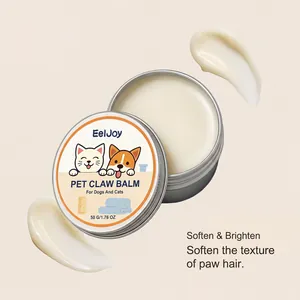 Gros plan du baume pour pattes EelJoy montrant la texture crémeuse et le pot