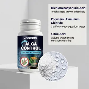 Detailansicht der Inhaltsstoffe und Pulvertextur des YEGBONG Algen-Aquariumreinigers