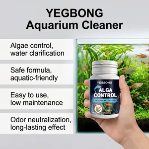 YEGBONG Aquariumreiniger in der Hand neben einem klaren Aquarium mit Pflanzen