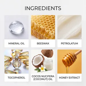 Détails des ingrédients naturels du baume pour pattes, coco et cire d'abeille.