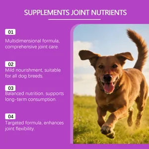 Kriath dog joint supplement chews infographic showing a happy dog running in nature