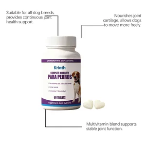 Kriath dog joint support chewable tablets with chondroitin and glucosamine for mobility.