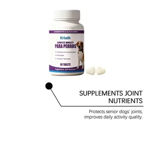 Kriath pet joint supplement bottle with heart-shaped tablets for senior dogs mobility