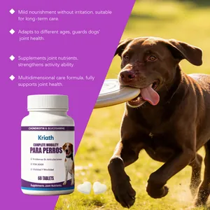 Kriath dog joint supplement tablets with glucosamine for mobility and heart-shaped chews